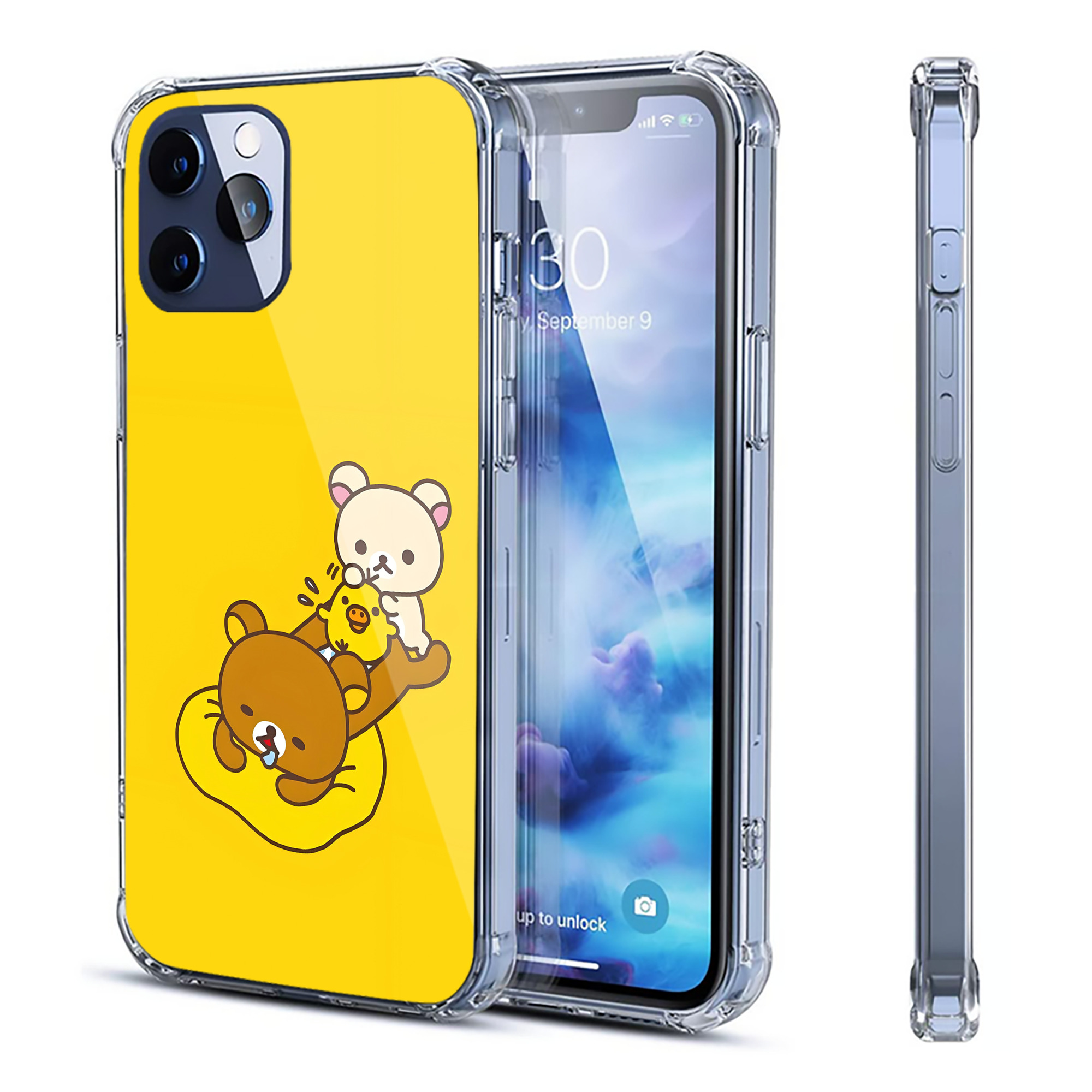 （画像用） リラックマ リラックマ キイロイトリ Rilakkuma Korilakkuma Kiiroitori 【iPhone 12シリーズ対応】透明スマホケース（クリアソフトケース）